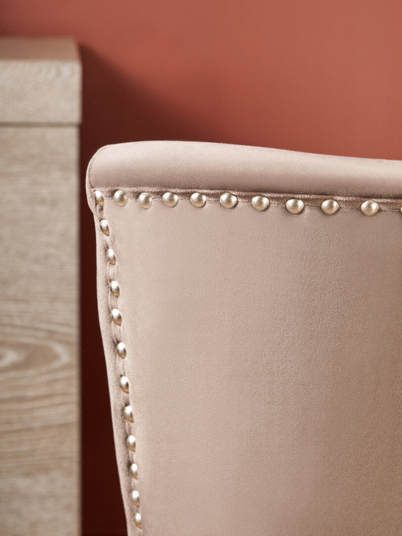Westbury House Winged Mink Velvet Dining Chair
