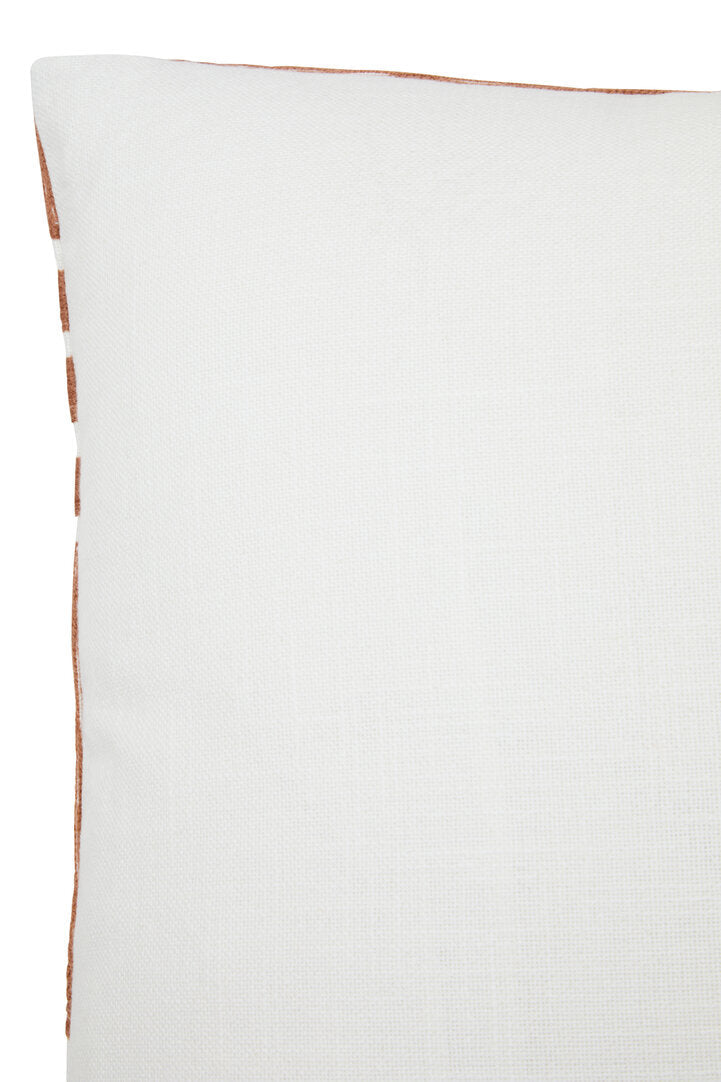 Plain natural cotton back of the square Elora Natural And Terracotta Cushion
