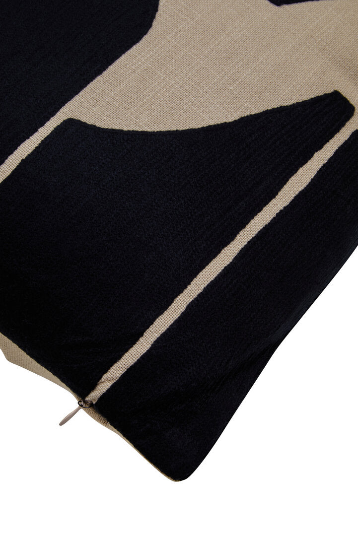 Nuvia Elora Natural And Black Square Cushion