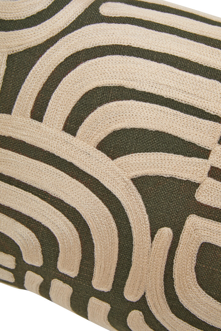 Nuvia Elora Natural And Green Rectangular Cushion