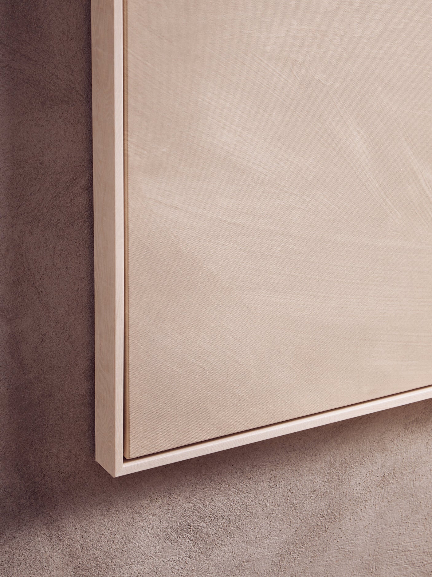 Linea Natural & White Textured Plaster Canvas Wall Art