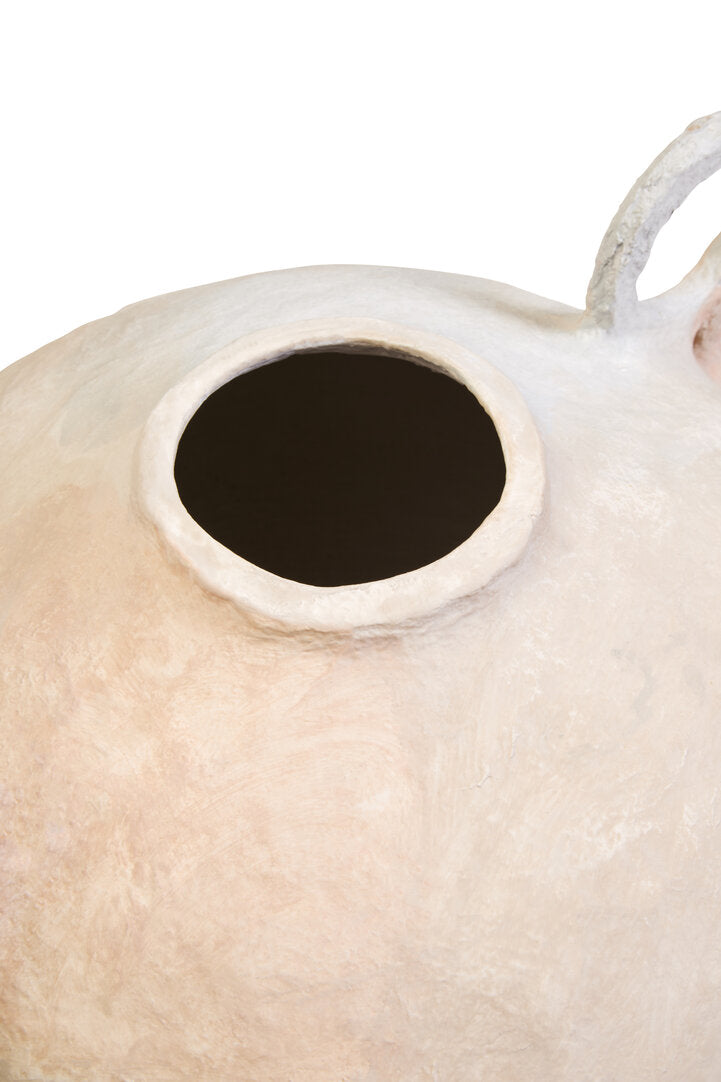 Avara Cotton Mache Large Vase With Decorative Handles