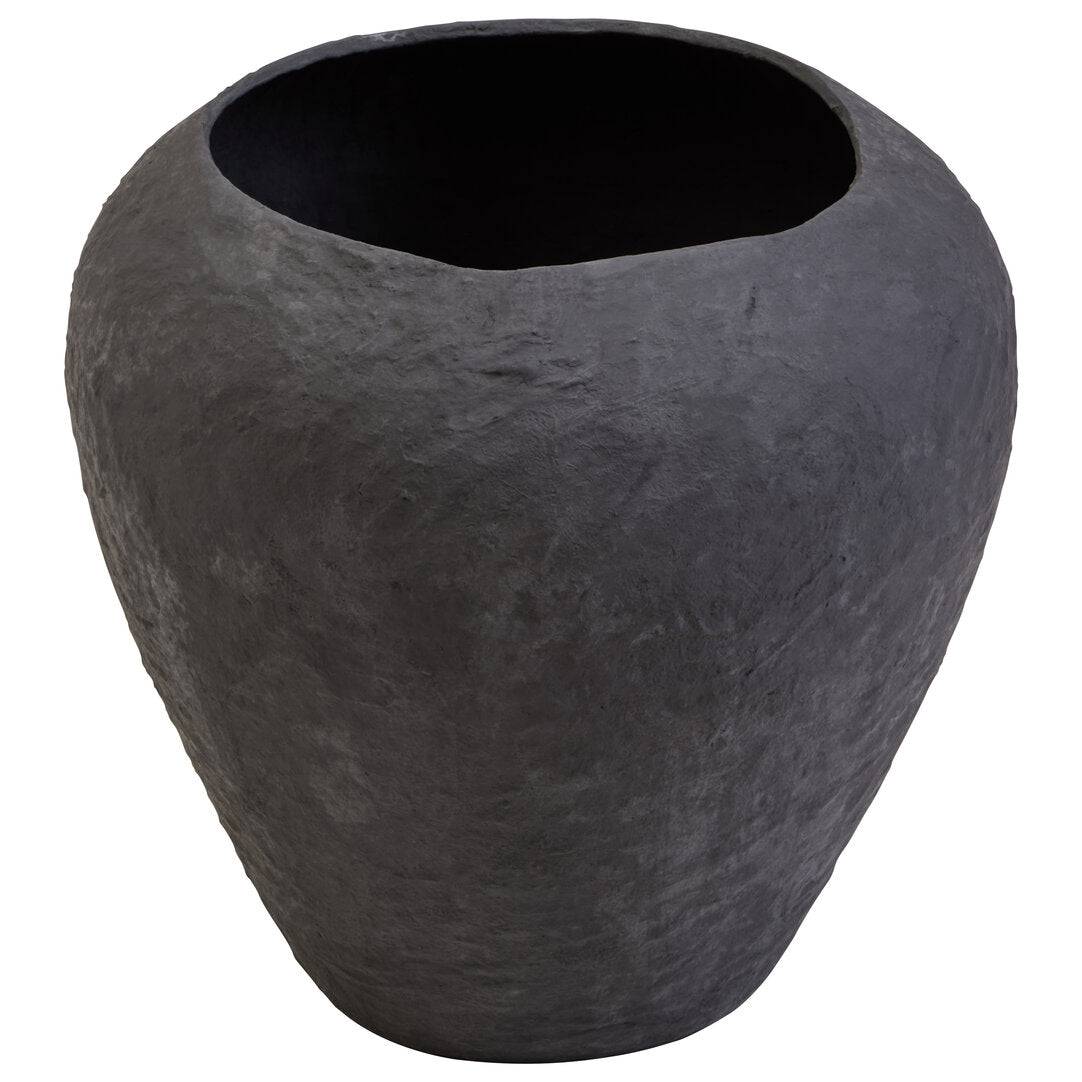 Avara Cotton Mache Large Black Planter