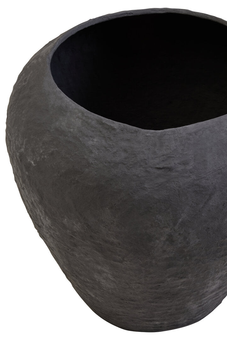 Avara Cotton Mache Large Black Planter