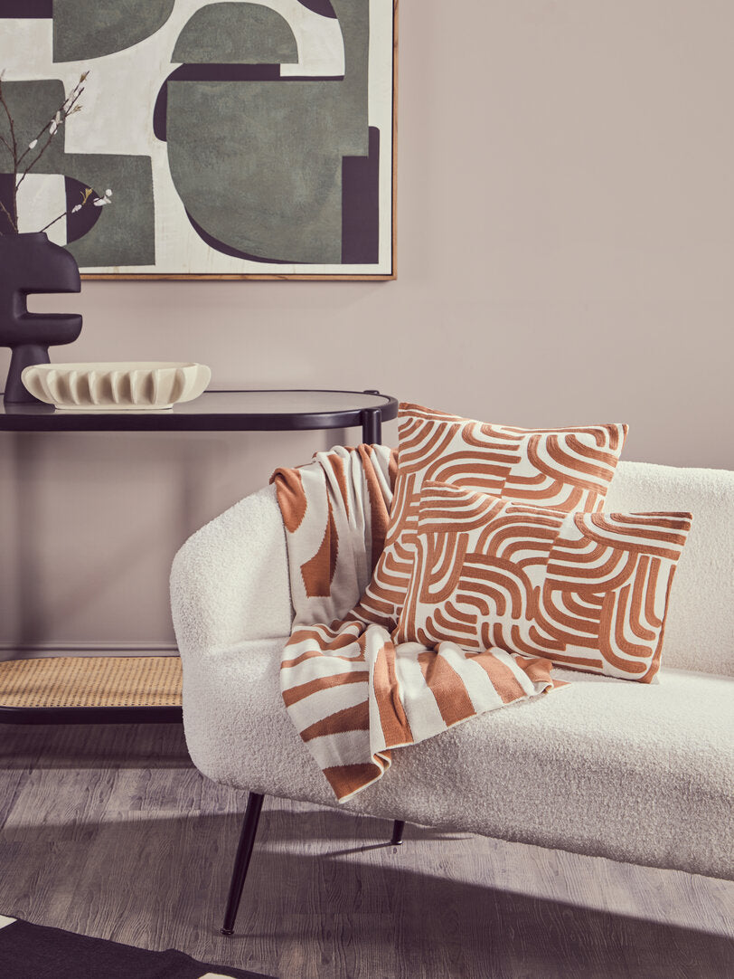 Nuvia Elora Natural And Terracotta Square Cushion