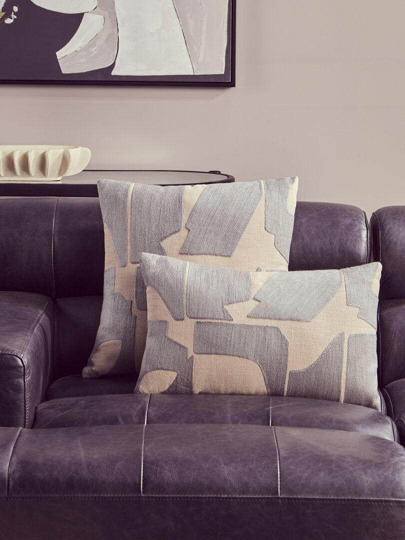 Nuvia Elora Natural And Grey Square Cushion