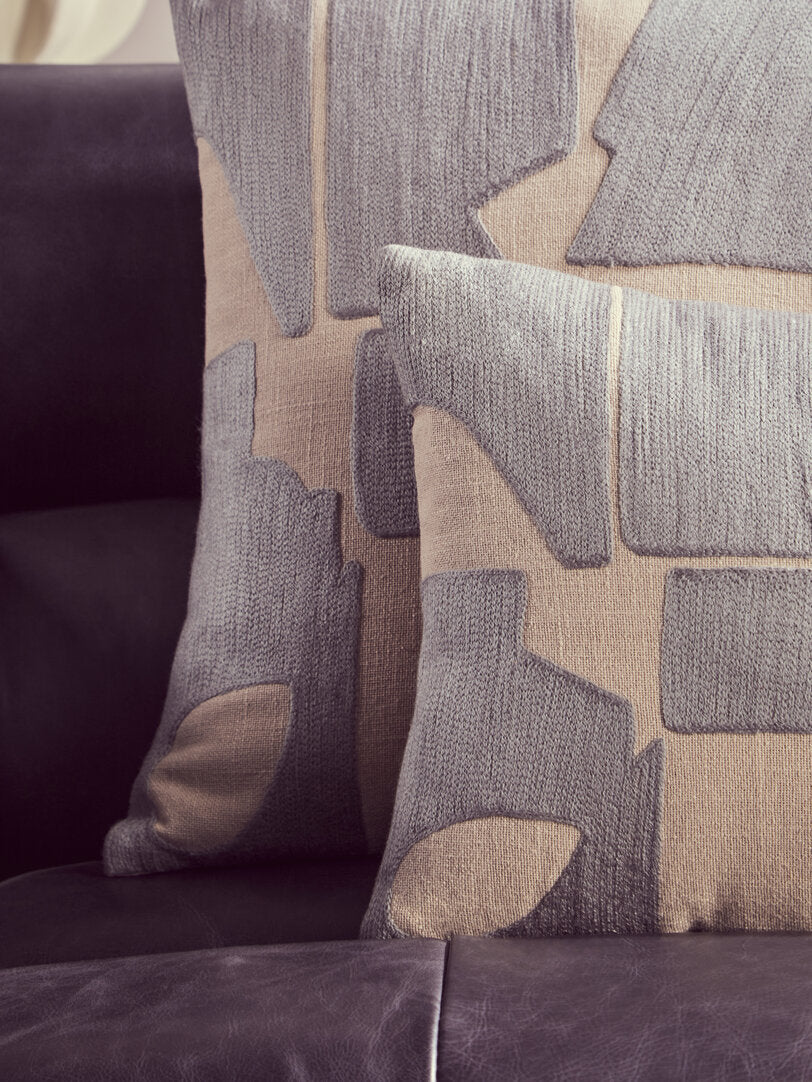 Nuvia Elora Natural And Grey Square Cushion