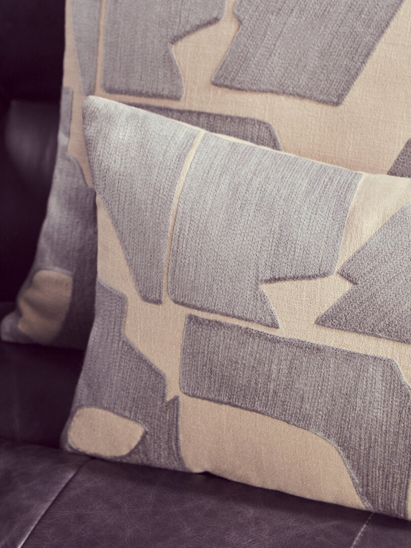 Nuvia Elora Natural And Grey Square Cushion