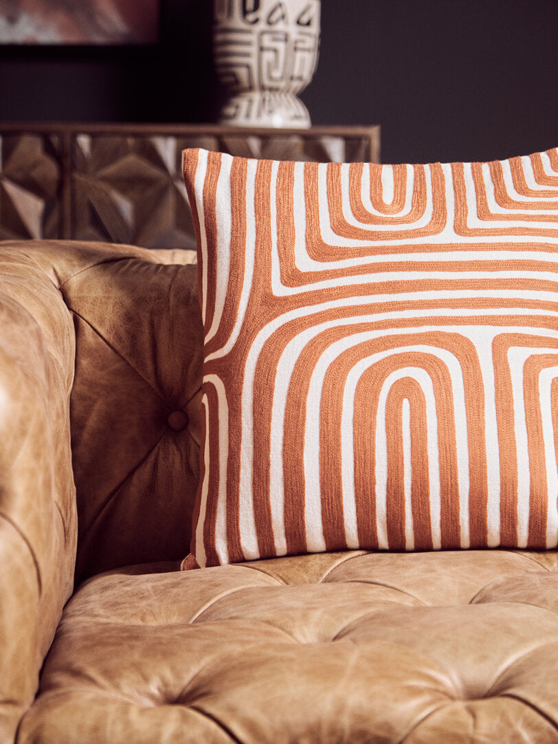 Nuvia Elora Rust And White Cushion