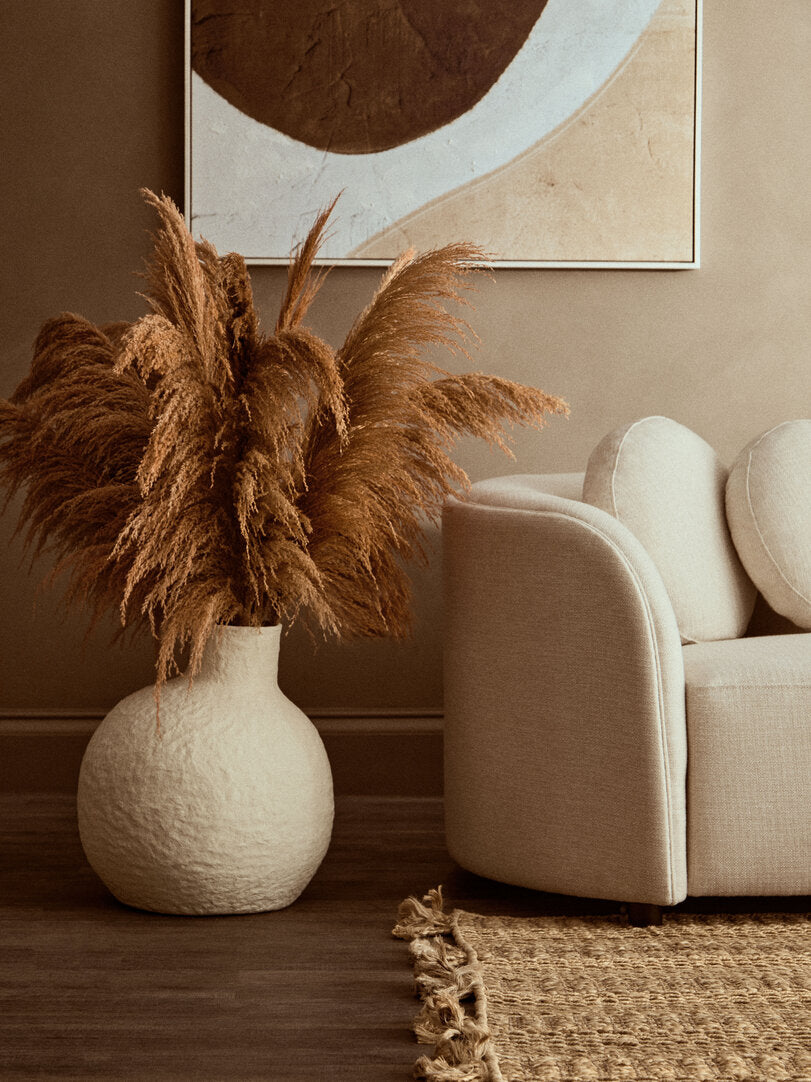 Avara Large Cream Cotton Mache Vase