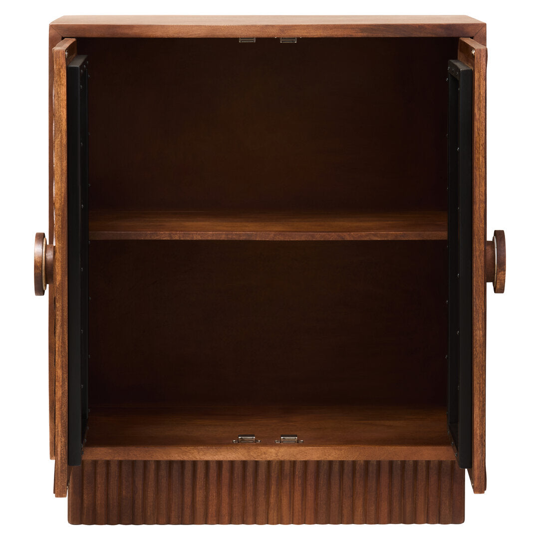 Tara Two Door Carved Mango Wood Cabinet