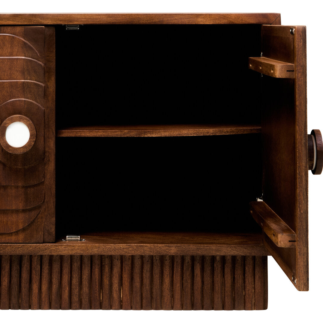 Tara Two Door Carved Mango Wood Sideboard