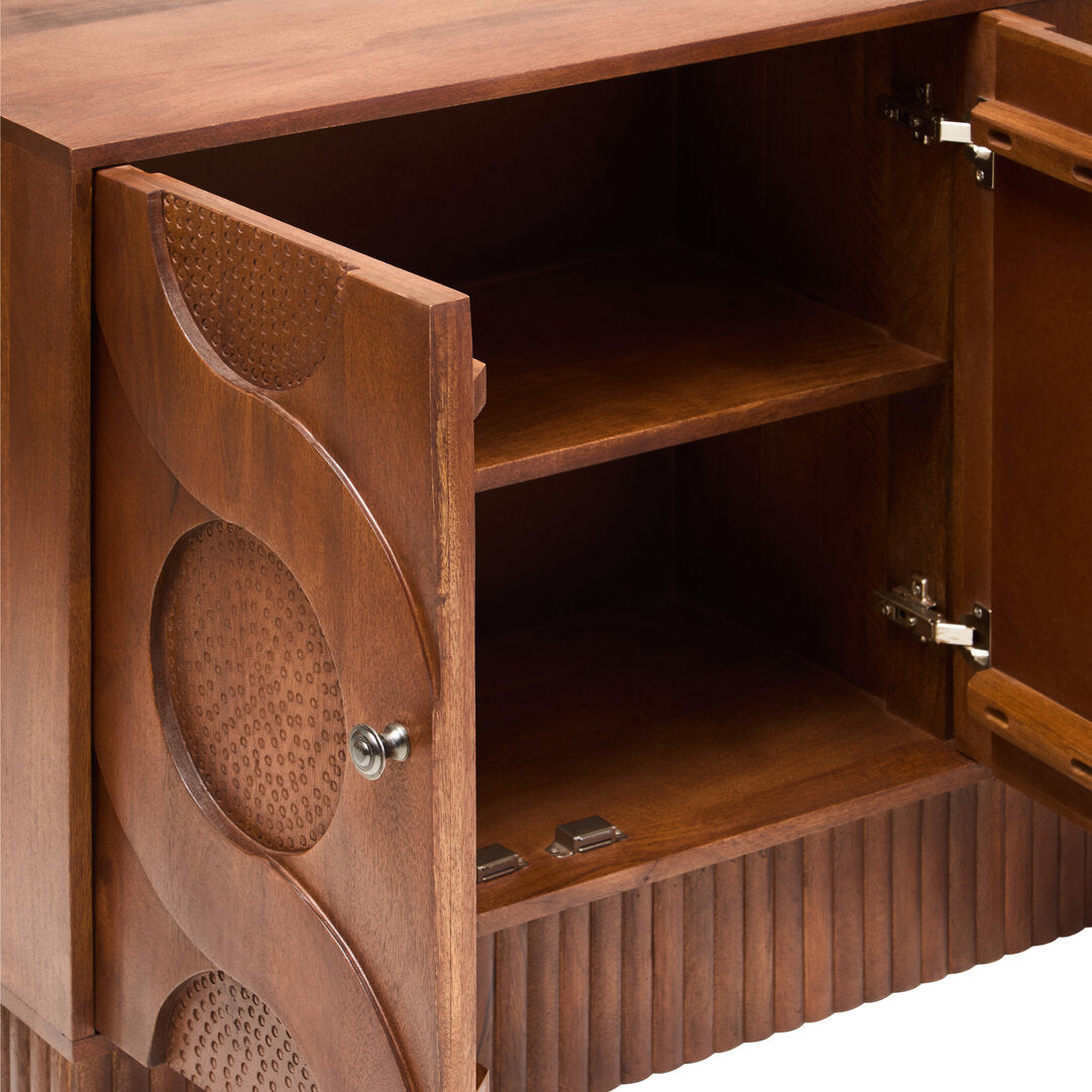 Tara Four Door Hammered Mango Wood Sideboard