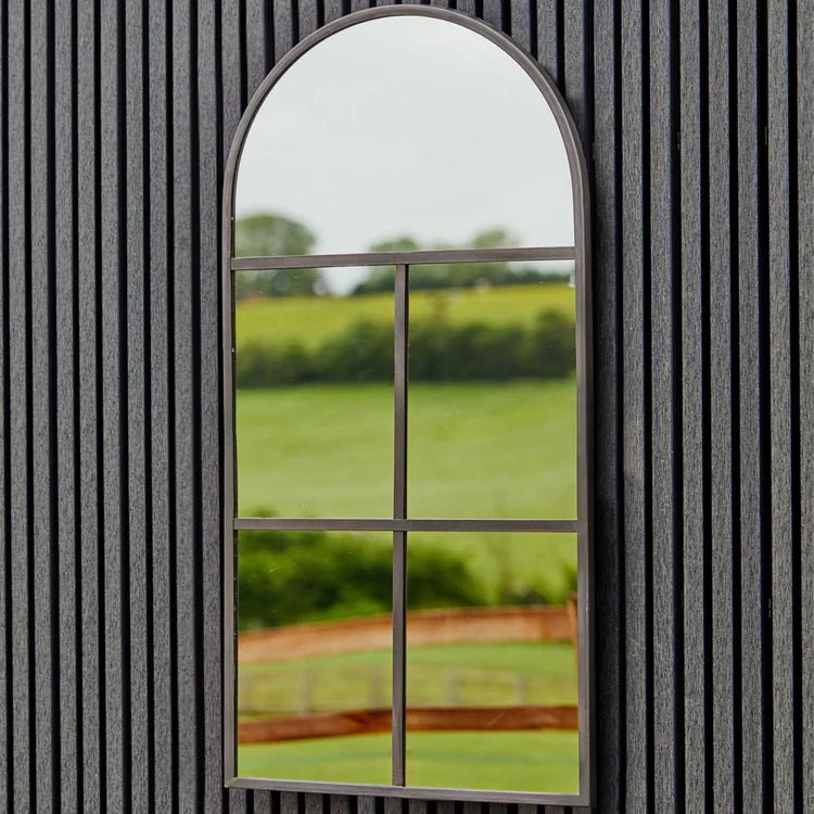 Archway Black Outdoor Mirror