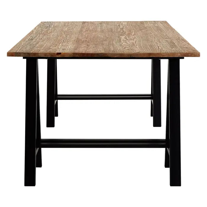 Charlbury Industrial Pine Wood & Iron Dining Table