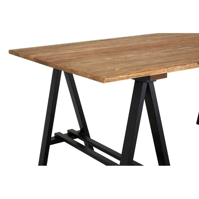 Charlbury Industrial Pine Wood & Iron Dining Table
