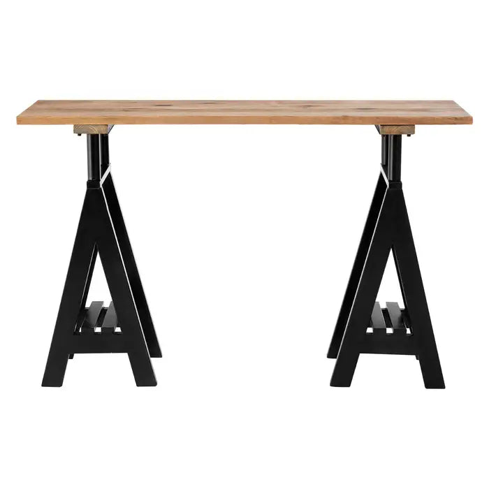 Charlbury Industrial Pine Wood & Iron Console Table