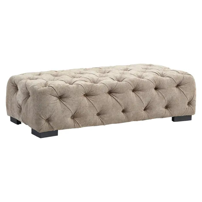 Tufted Natural Chesterfield Ottoman