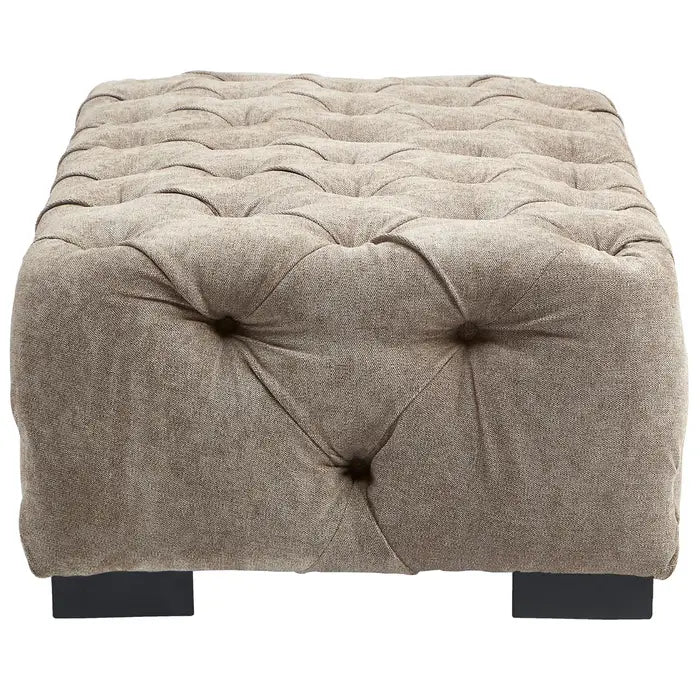 Tufted Natural Chesterfield Ottoman