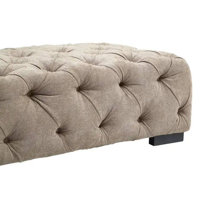 Tufted Natural Chesterfield Ottoman