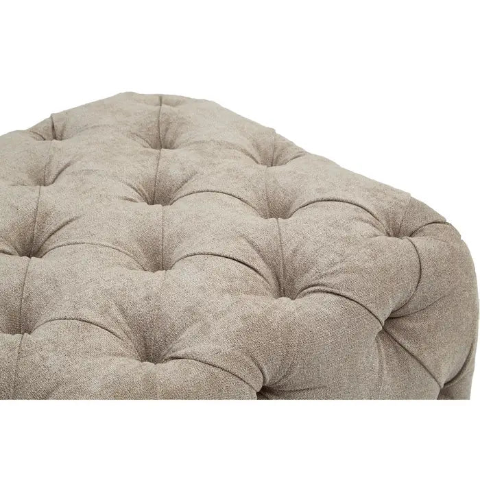 Tufted Natural Chesterfield Ottoman