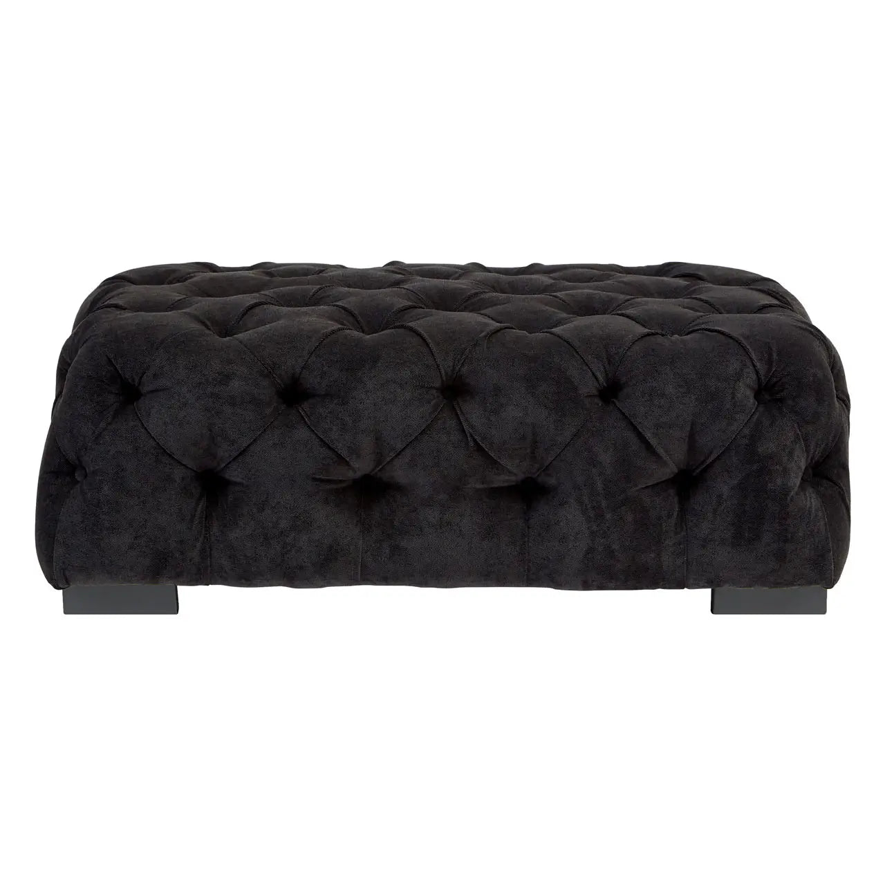 Tufted Black Chesterfield Ottoman