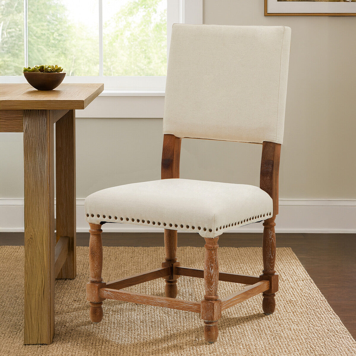 Arden Whitewash Oak & Linen Dining Chair