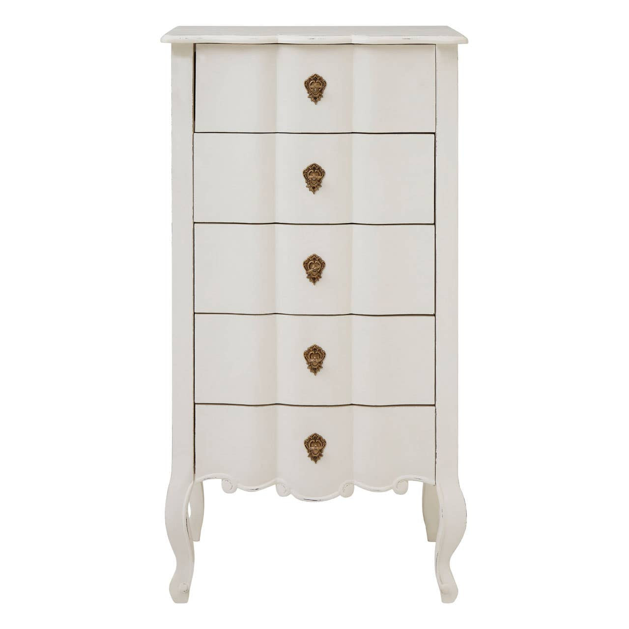Vienne 5 Drawer White Chest