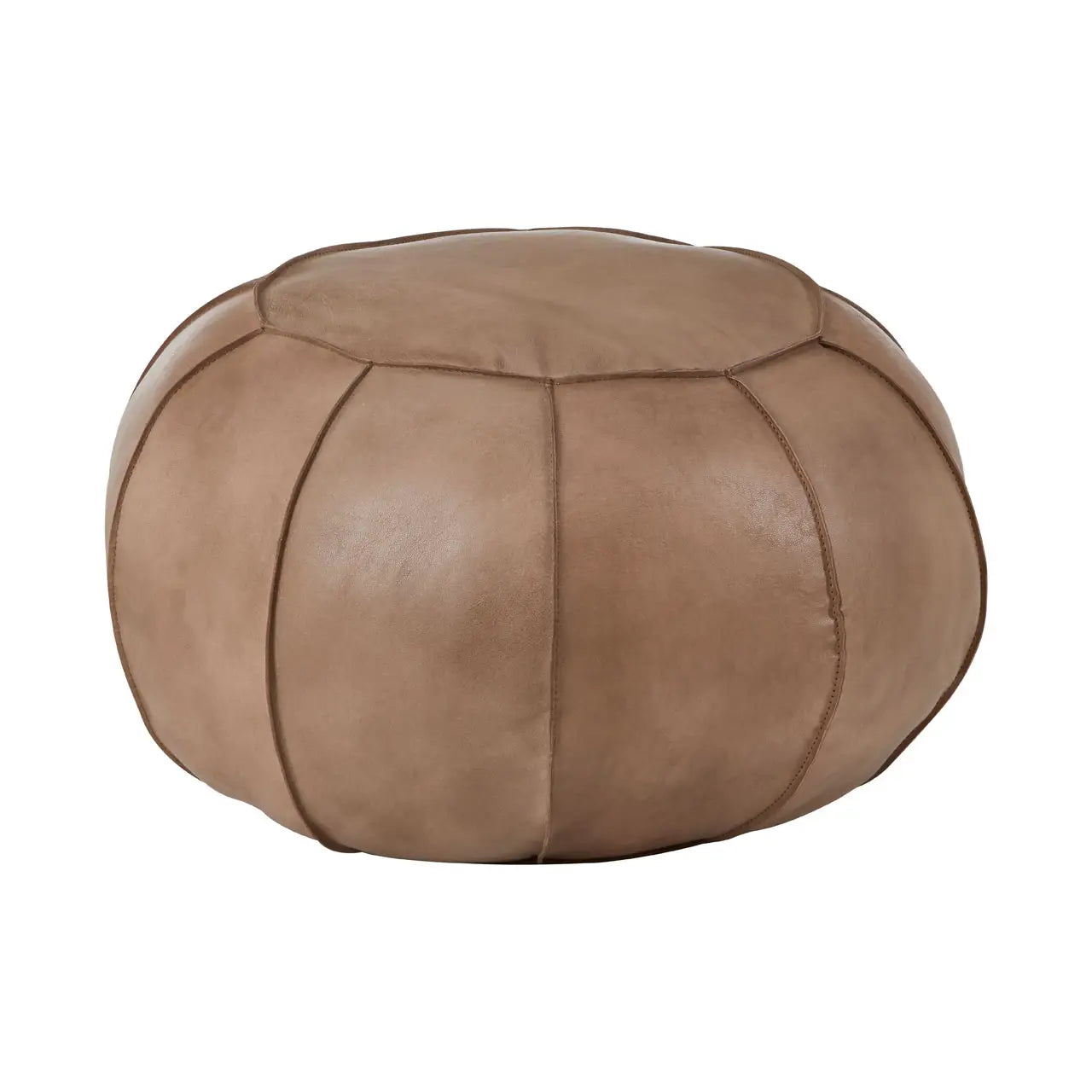 Forge Tan Leather Pouffe