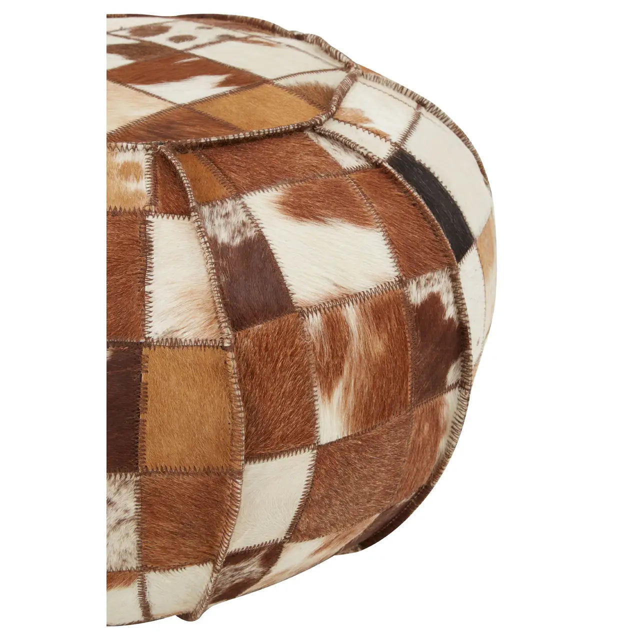Forge Patchwork Leather Pouffe