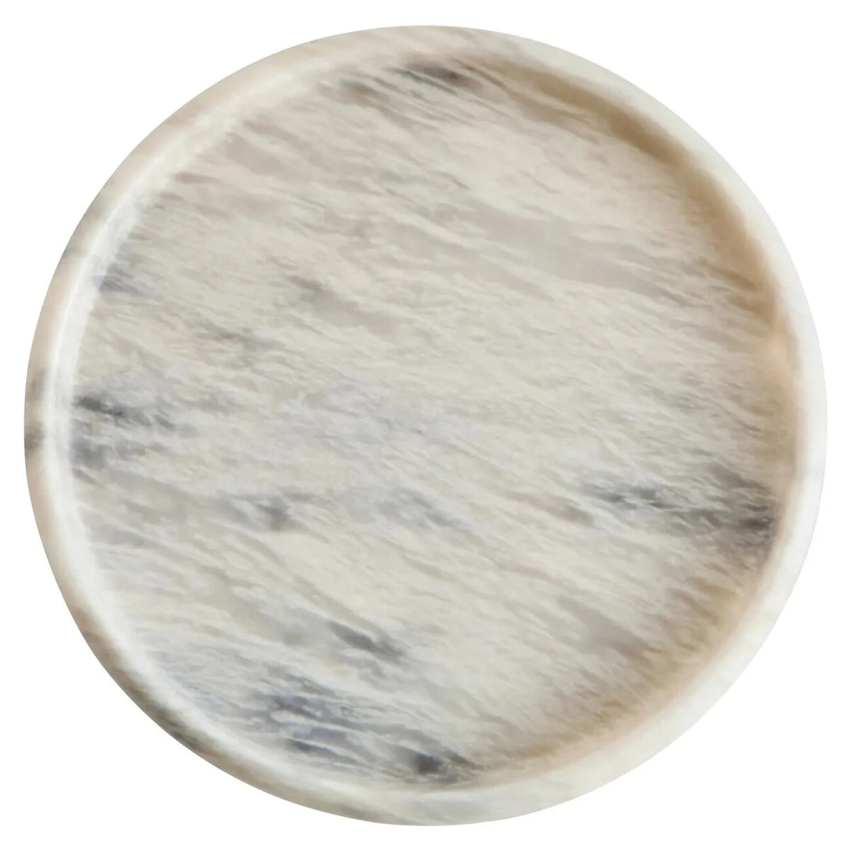 Alba White Marble Round Tray, alternative view.