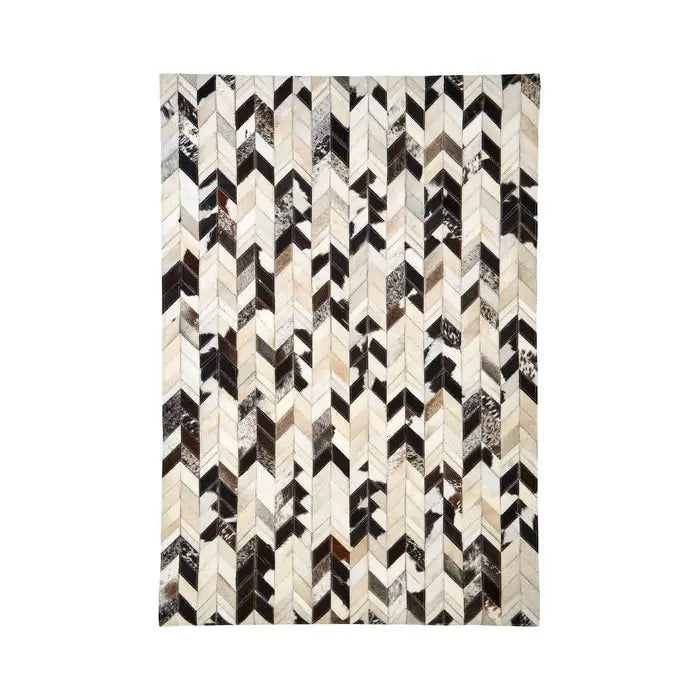 Vale Safira Geometric Cowhide Patchwork Rug
