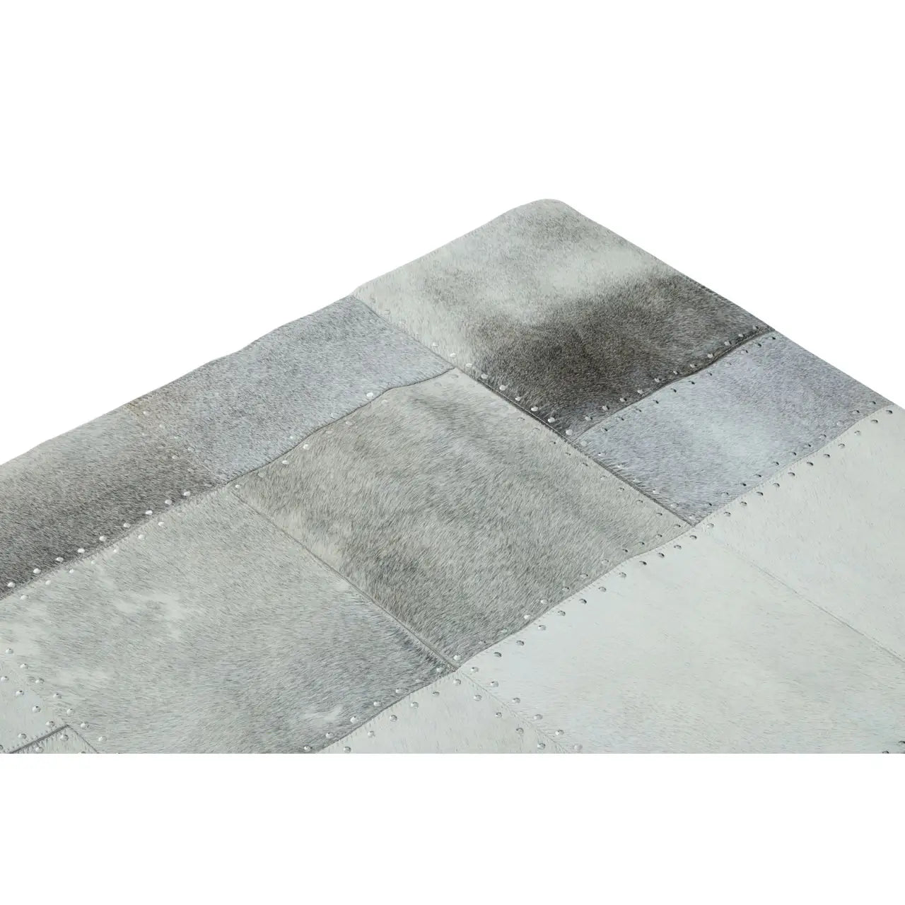 Vale Safira Grey Cowhide Patchwork Rug