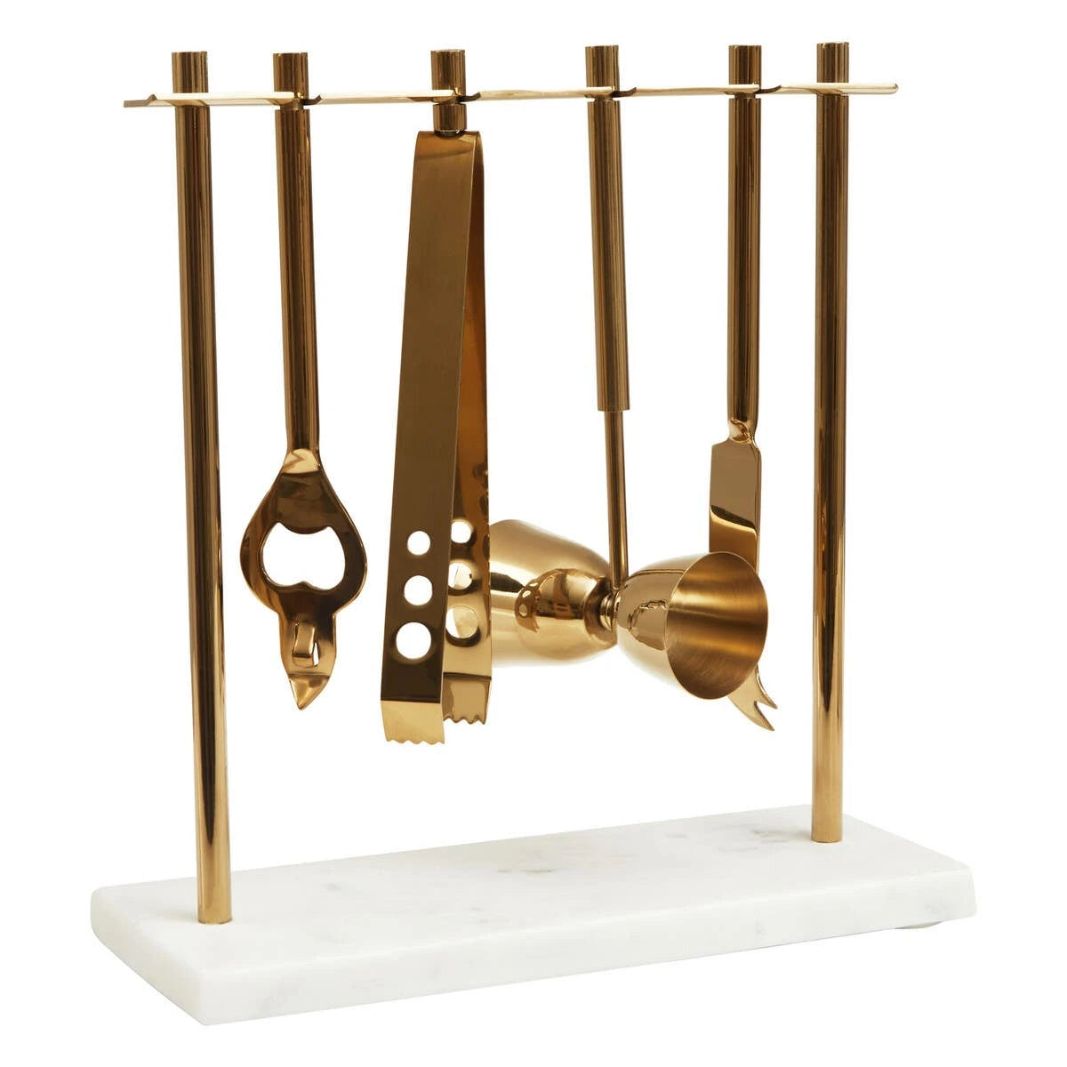 Loxley marble bar tool stand, angled view