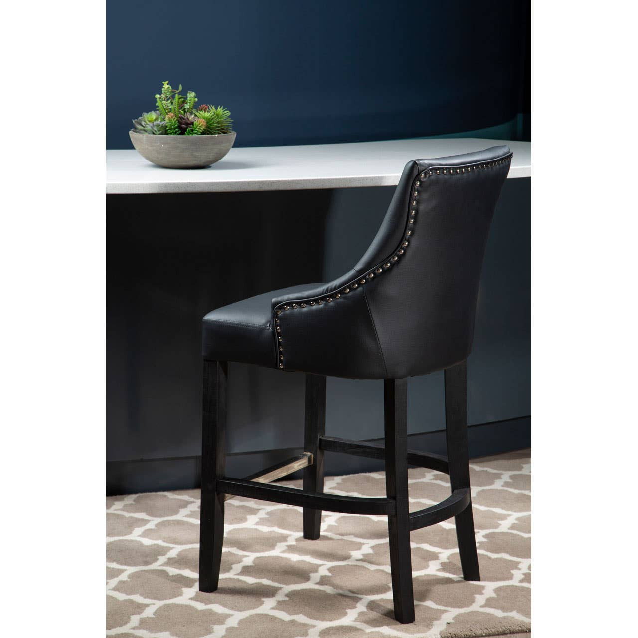 Westbury House Charcoal Leather Effect Bar Chair