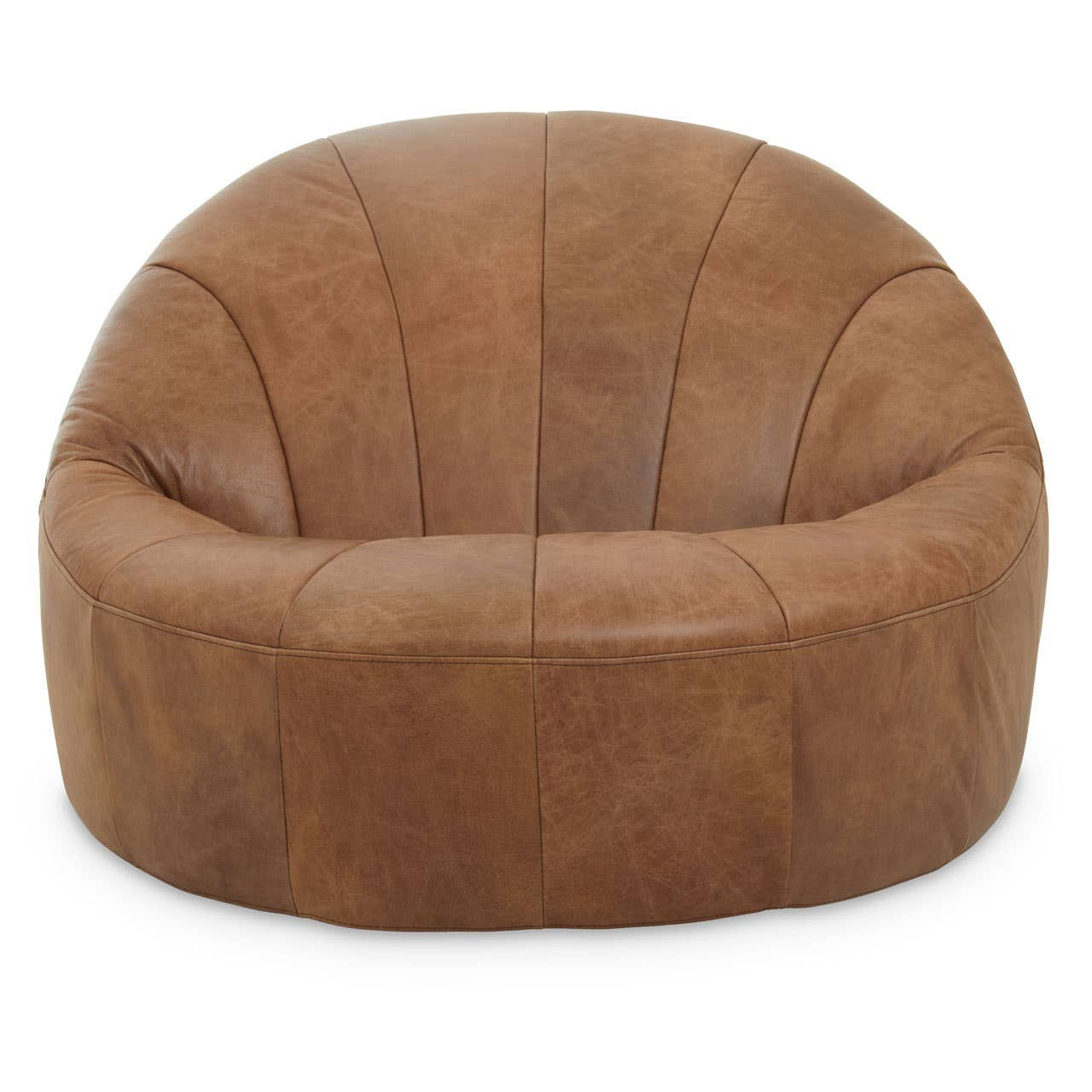Durango Light Brown Leather Curved Chair