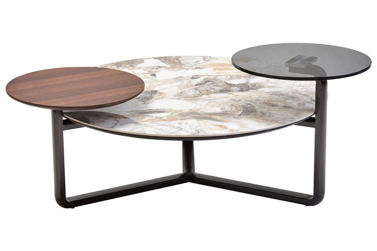 Regalia 3 Tier Round Ceramic Marble Effect Coffee Table