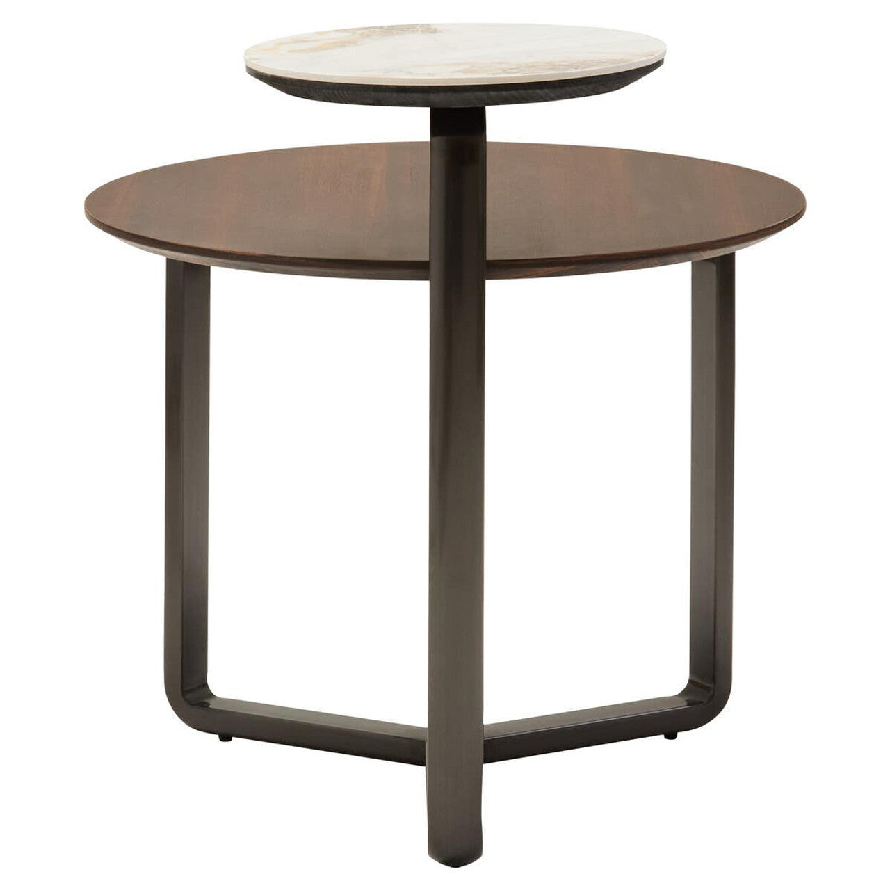 Regalia 2 Tier Round Veneer and Ceramic Coffee Table