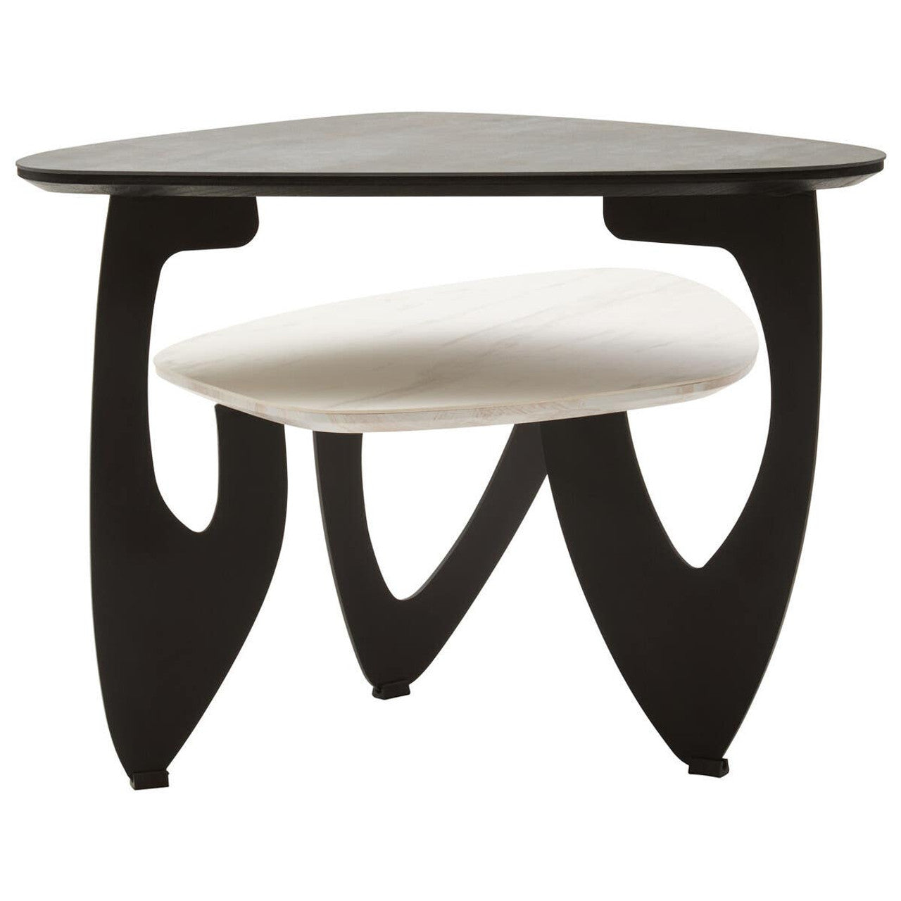 Regalia 2 Tier Small Asymmetrical Ceramic Coffee Table