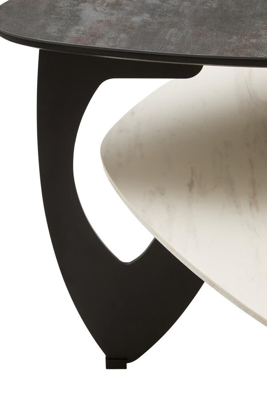 Regalia 2 Tier Small Asymmetrical Ceramic Coffee Table