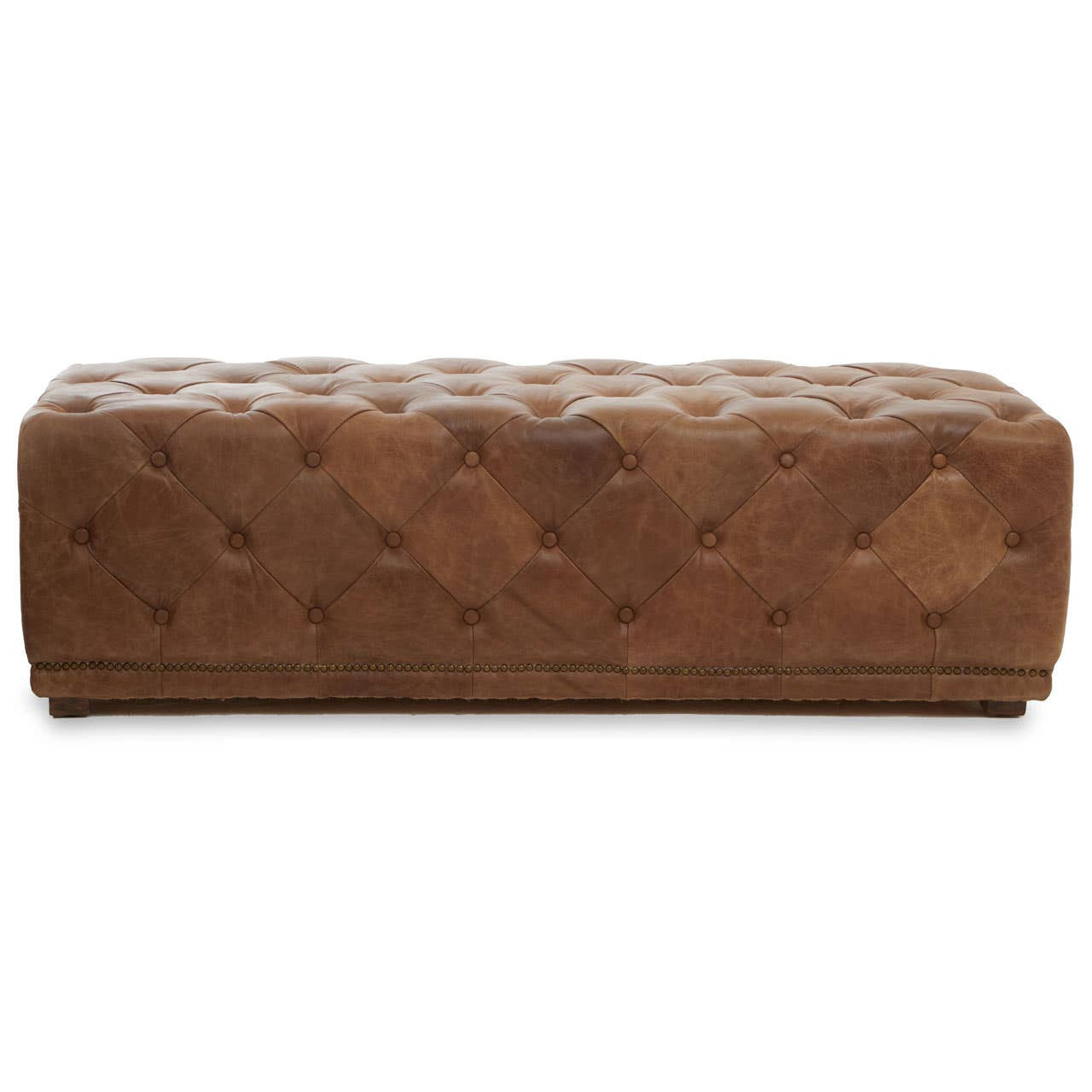Durango Tufted Leather Rectangle Ottoman