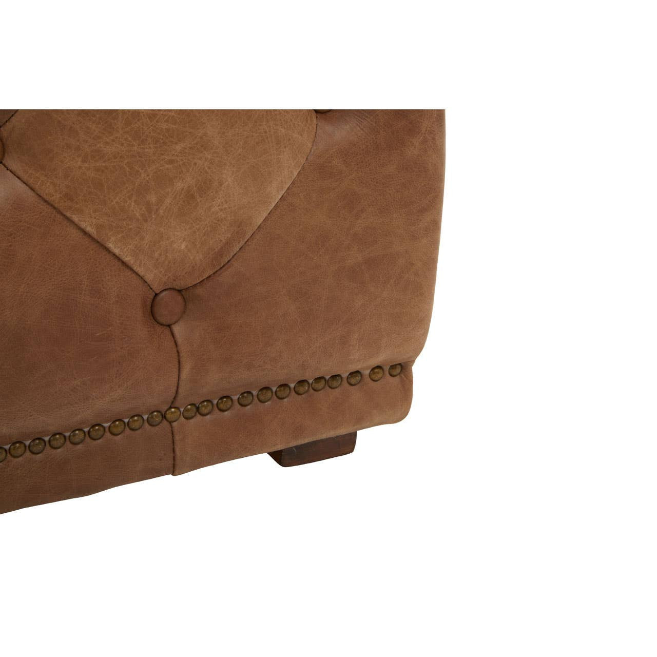 Durango Tufted Leather Rectangle Ottoman