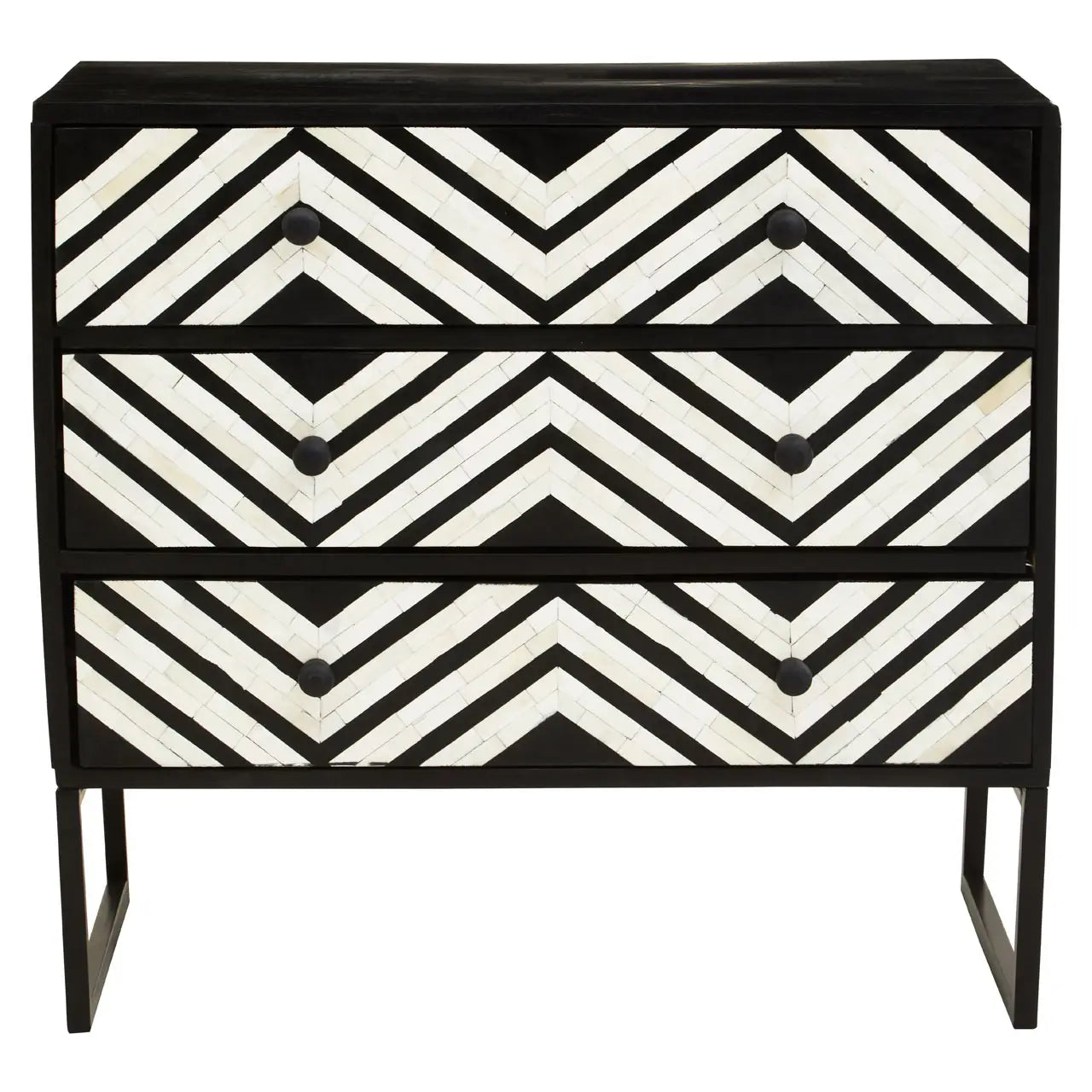 Axis Three Drawer Chest with Bone Inlay