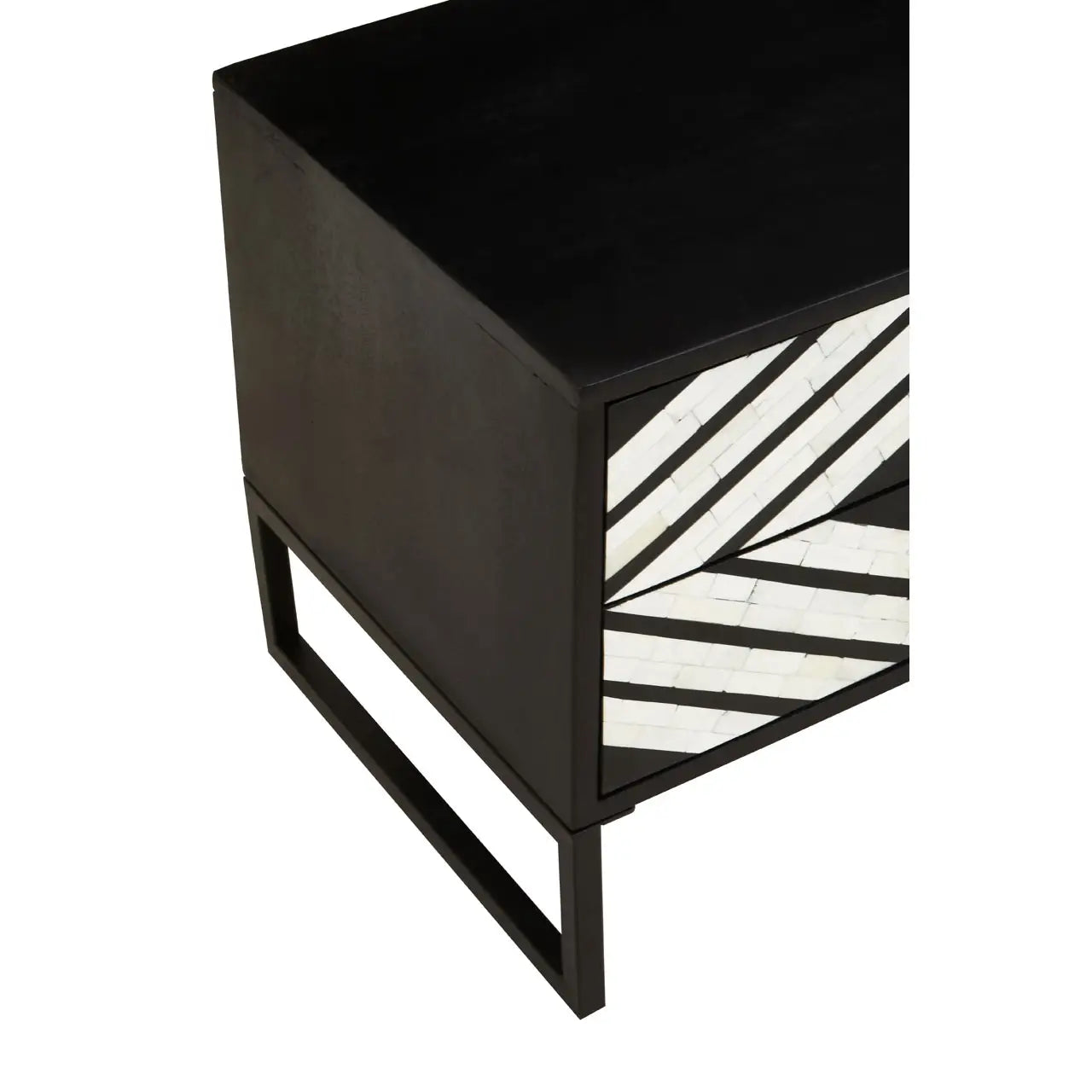 Axis Two Drawer Bedside Table with Bone Inlay