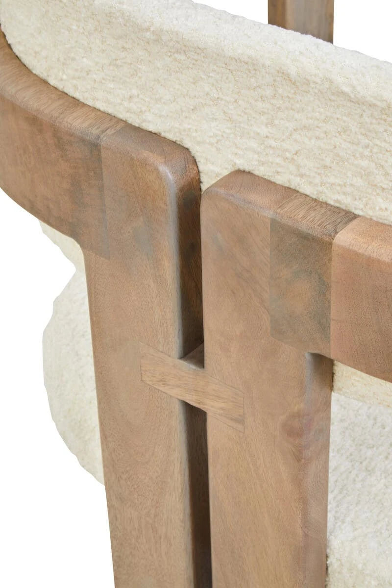 Close-up of the split back leg joinery and curved frame of the Hawthorn Grey Dining Chair.