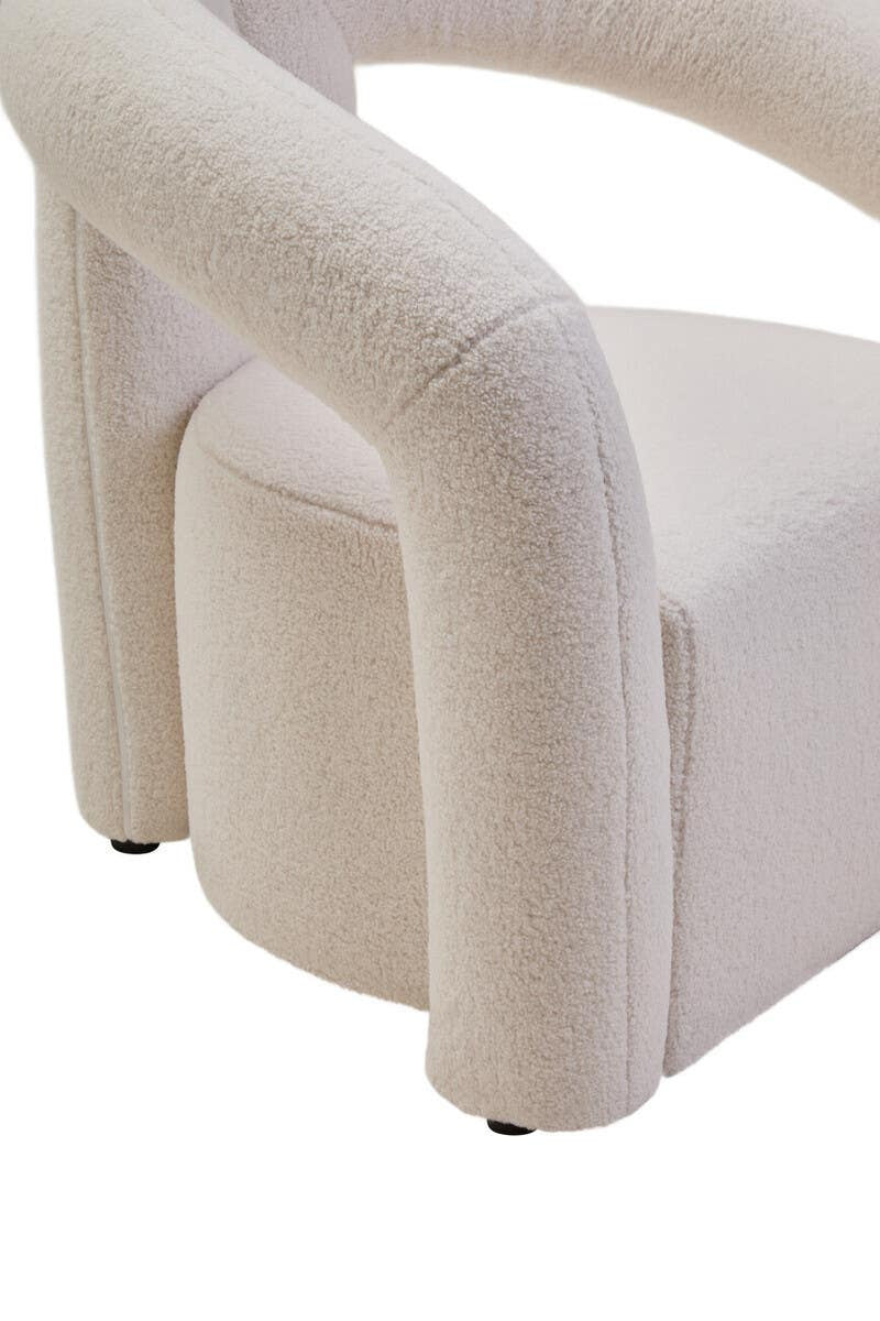 Diana Ivory Boucle Statement Chair