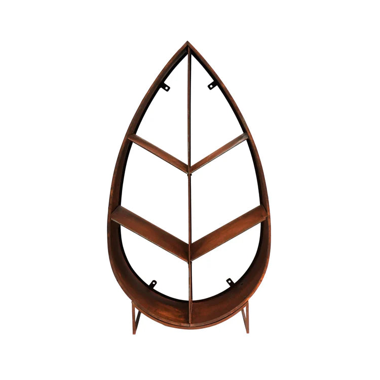 Outdoor Log Storage - Leaf Sculpture on Stand