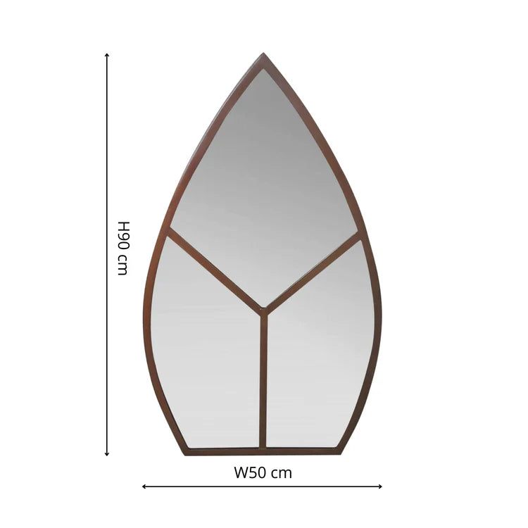 Leaf Arch Rust Outdoor Mirror
