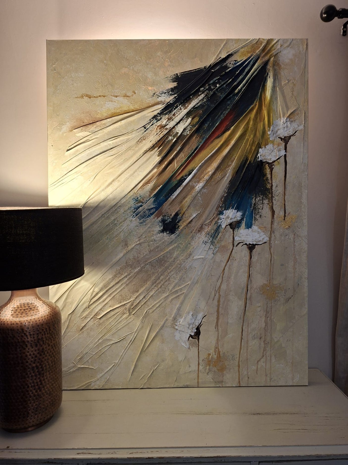 Where The Flowers Grow - Original Hand Painted Fabric & Acrylic Canvas Art