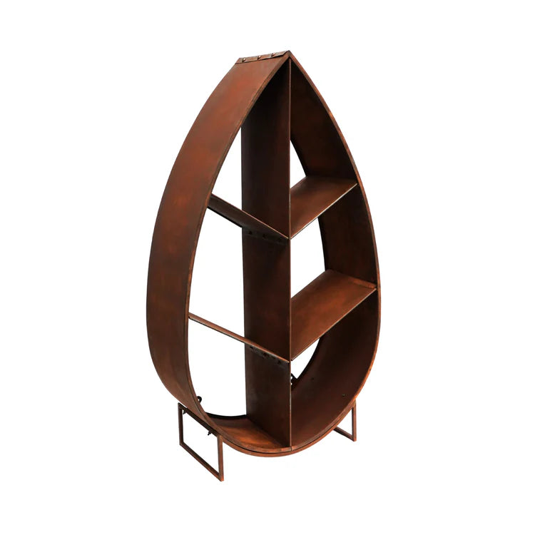Outdoor Log Storage - Leaf Sculpture on Stand